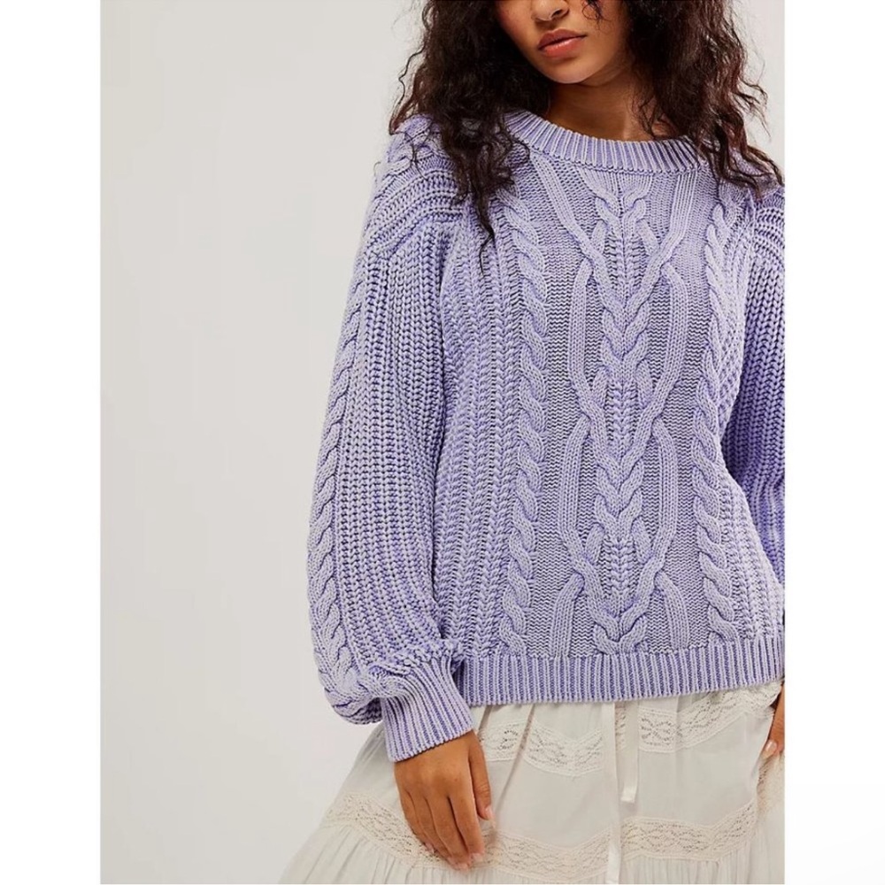 NWT Free People Frankie Cable Sweater - Picture 8 of 10